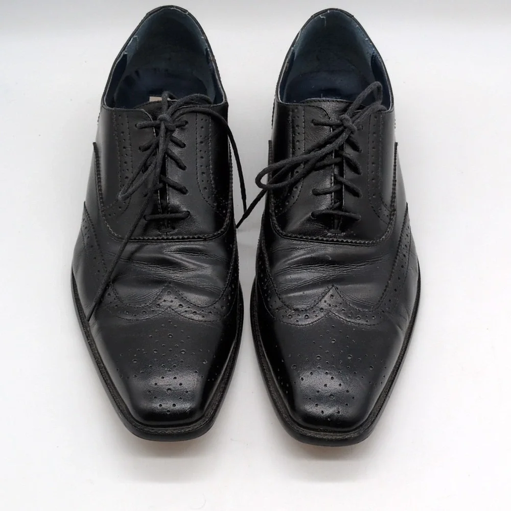 Steve Madden Oxfords Mens P-Loftt‎ Black 12 Leather Dress Shoes Wingtips